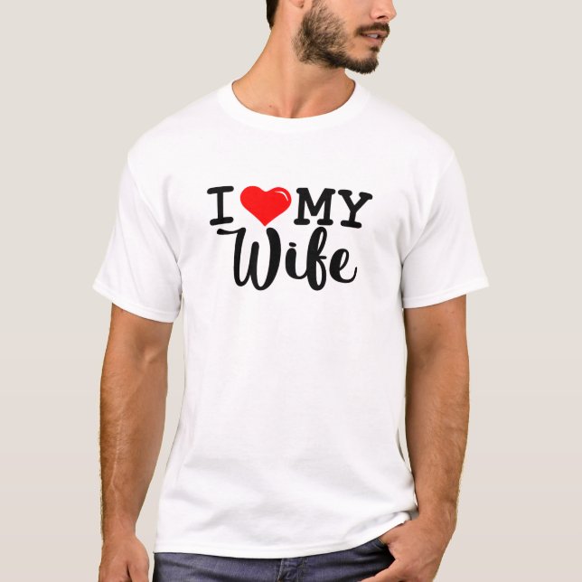 Camiseta Amo a mi esposa el corazón rojo (Anverso)