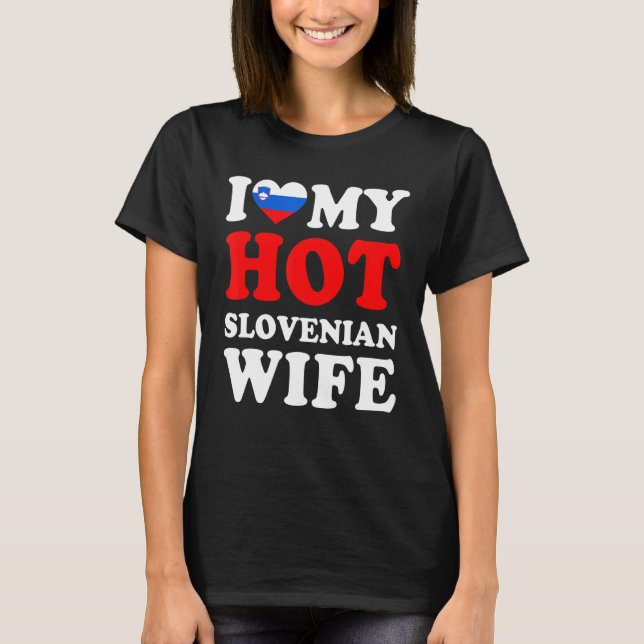 Camiseta Amo a mi esposa eslovena caliente (Anverso)