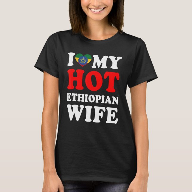 Camiseta Amo a mi esposa etíope caliente (Anverso)