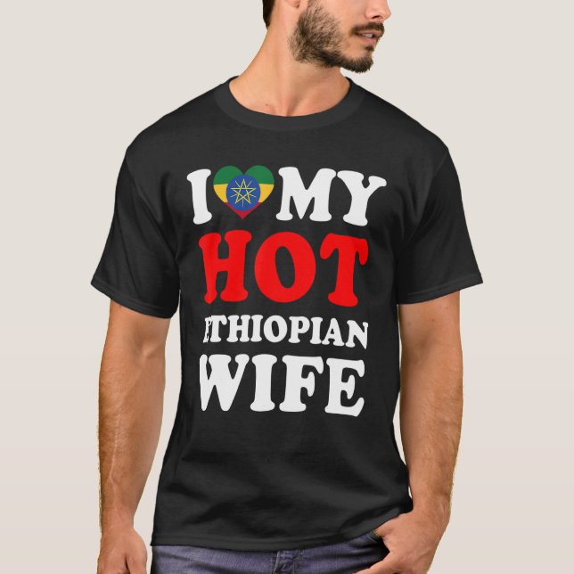 Camiseta Amo a mi esposa etíope caliente (Anverso)