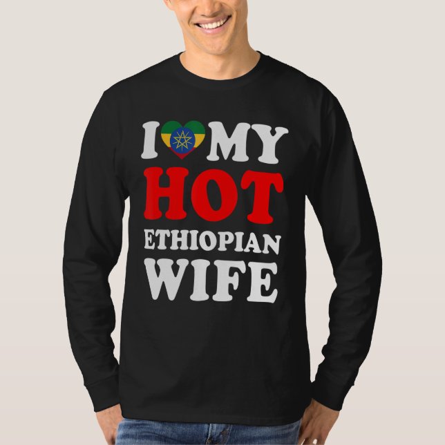 Camiseta Amo a mi esposa etíope caliente (Anverso)