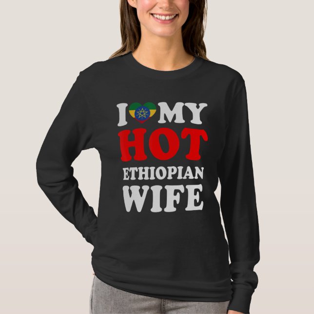 Camiseta Amo a mi esposa etíope caliente (Anverso)