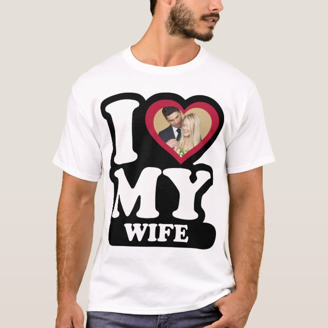 Camiseta Amo a mi esposa - foto Personalizado personalizada (Anverso)