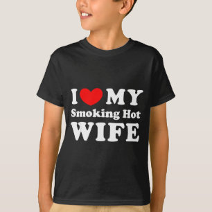 Camiseta Amo a mi esposa fumadora Corazón Esposa fumadora