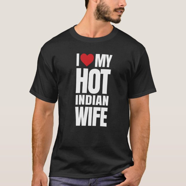 Camiseta Amo a mi esposa hindú caliente (Anverso)