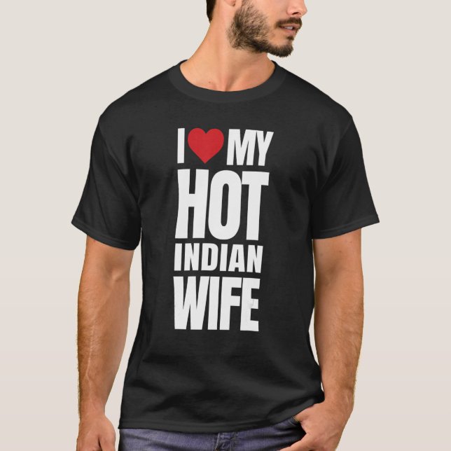 Camiseta Amo a mi esposa hindú caliente (Anverso)