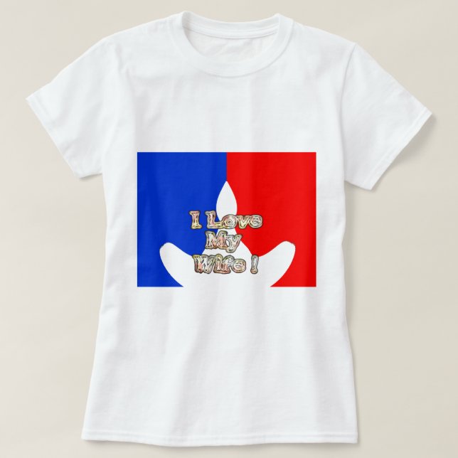 Camiseta "Amo a mi esposa" Impresión artística (Diseño del anverso)