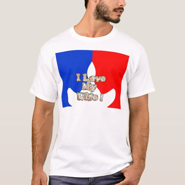 Camiseta "Amo a mi esposa" Impresión artística (Anverso)