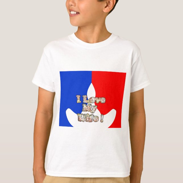 Camiseta "Amo a mi esposa" Impresión artística (Anverso)