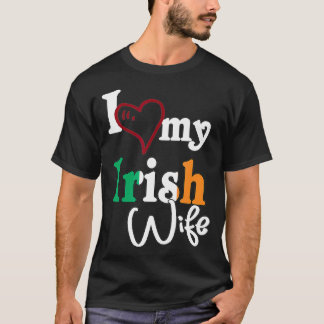 Camiseta Amo a mi esposa irlandesa Pareja Diseño Artístico