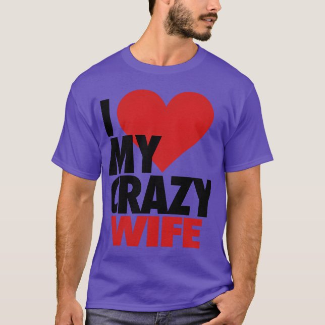 Camiseta Amo a mi esposa loca retro (Anverso)