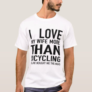 Camiseta amo a mi esposa más que a la bicicleta 