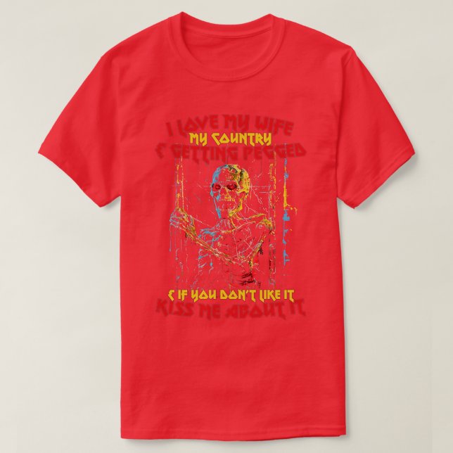 Camiseta Amo a mi esposa mi país pegado (Diseño del anverso)