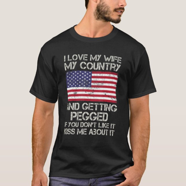 Camiseta Amo a mi esposa mi país y me pegan si (Anverso)