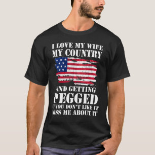 Camiseta Amo A Mi Esposa Mi País Y Me Vinta Pegada