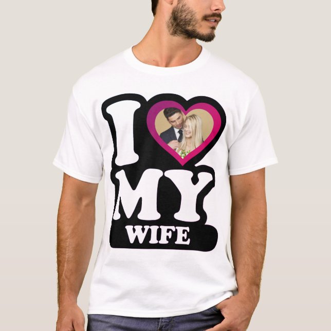 Camiseta Amo a mi esposa Miami - Foto Personalizado persona (Anverso)