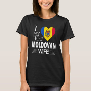 Camiseta Amo a mi esposa modova caliente Bandera moldava