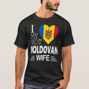 Camiseta Amo a mi esposa modova caliente Bandera moldava