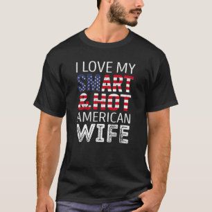Camiseta Amo a mi esposa norteamericana inteligente y sexy