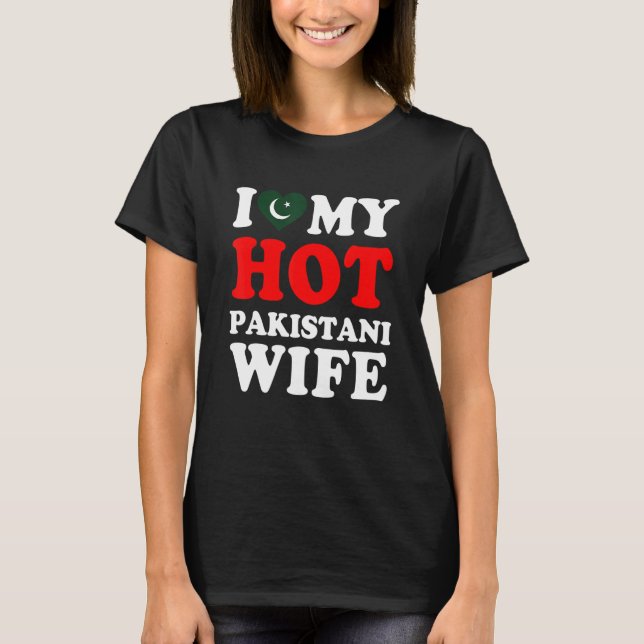 Camiseta Amo a mi esposa paquistaní caliente (Anverso)
