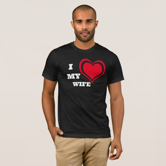 Camiseta Amo a mi esposa Personalizado (Anverso completo)