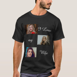 Camiseta Amo a mi esposa Personalizado 3 foto de Collage de