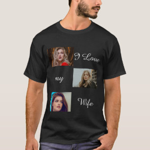 Camiseta Amo a mi esposa Personalizado 3 foto de Collage de
