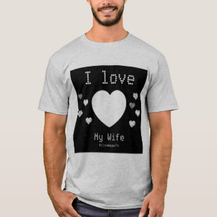 Camiseta Amo a mi esposa personalizado de foto corazones