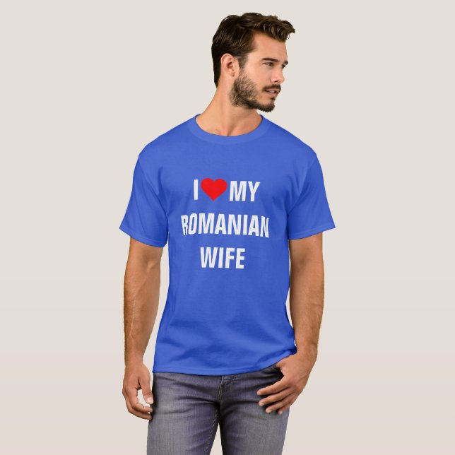 Camiseta Amo a mi esposa rumana (Anverso completo)