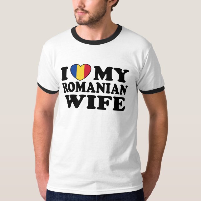 Camiseta Amo a mi esposa rumana (Anverso)