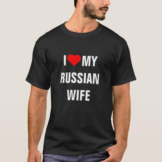 Camiseta "Amo a mi esposa rusa" (Anverso)