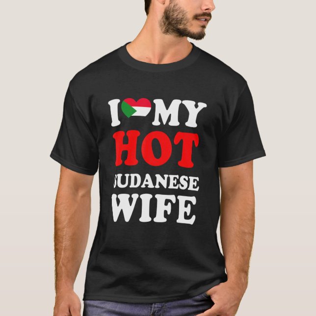 Camiseta Amo a mi esposa sudanesa caliente (Anverso)