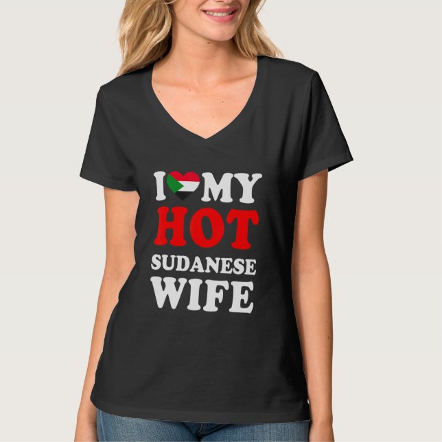Camiseta Amo a mi esposa sudanesa caliente (Anverso)