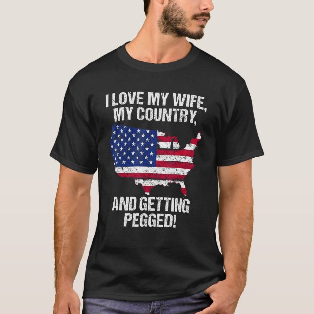 CAMISETA AMO A MI ESPOSA Y ME HAGO PEGAR. (Anverso)