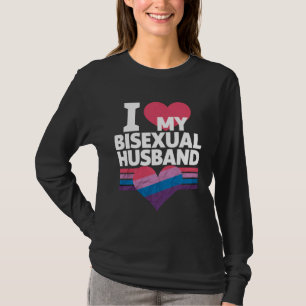 Camiseta Amo a mi esposo bisexual Bi Orgullo Bandera Bisexu
