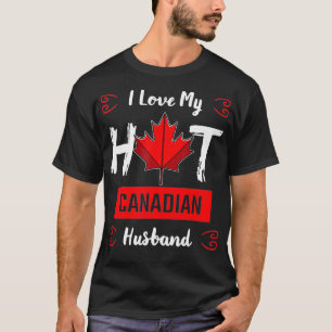 Camiseta Amo a mi esposo caliente, maple Leaf canadiense F