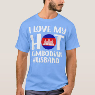 Camiseta Amo a mi esposo camboyano caliente Camboya