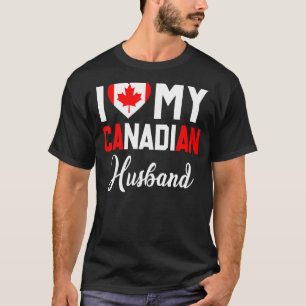 Camiseta Amo a mi esposo canadiense Bandera canadiense casa