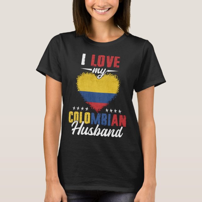 Camiseta Amo a mi esposo colombiano Orgullo de Bandera de C (Anverso)