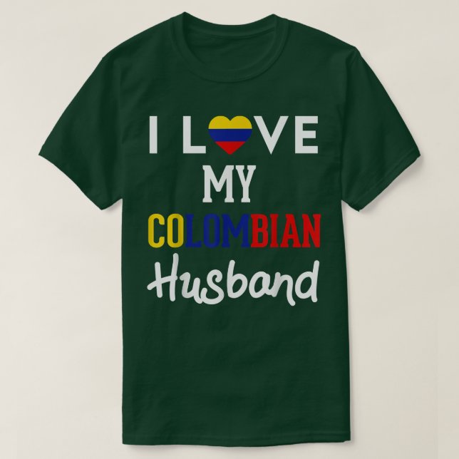 Camiseta Amo a mi esposo colombiano Orgullo de Bandera de C (Diseño del anverso)