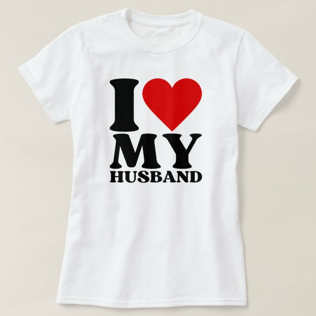 Camiseta Amo a mi esposo Día de San Valentín de parejas div (Diseño del anverso)
