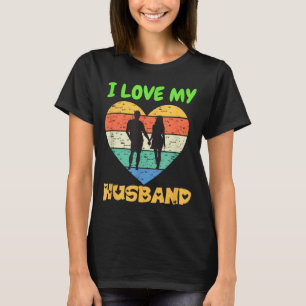 Camiseta Amo a mi esposo divertida retro esposa día de San 