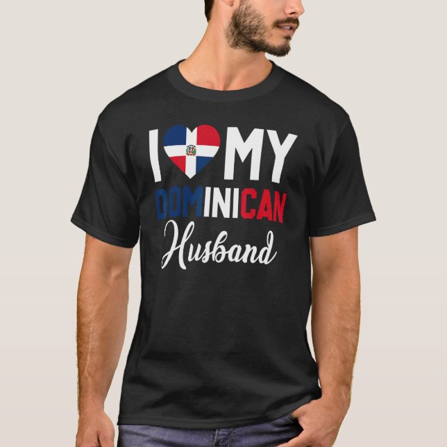 Camiseta Amo a mi esposo dominicano Bandera de Canadá casad (Anverso)