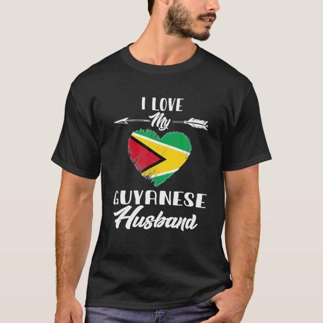 Camiseta Amo a mi esposo guyanés Guyana (Anverso)