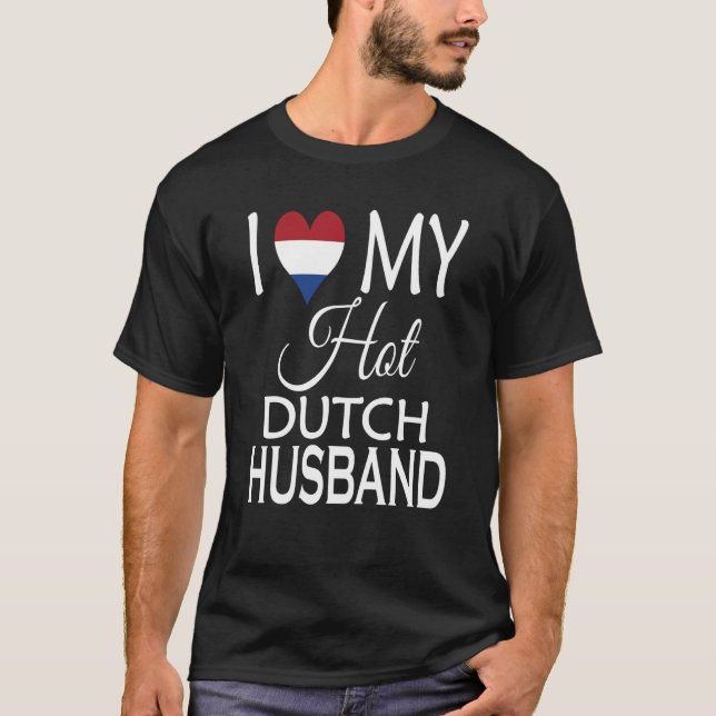 Camiseta Amo a mi esposo holandés candente, esposa neerland (Anverso)