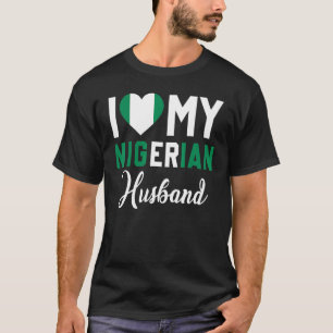 Camiseta Amo a mi esposo nigeriano, bandera de Canadá, casa