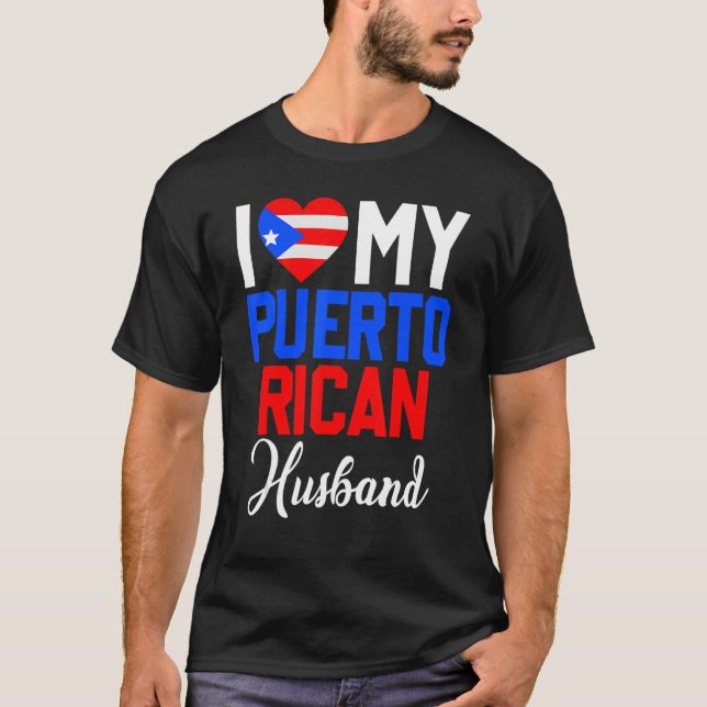 Camiseta Amo a mi esposo puertorriqueño, bandera de Canadá, (Anverso)