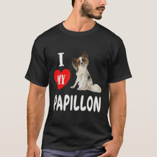 Camiseta Amo a mi familia Papillon Dog Mascota Animal Hombr