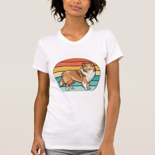 Camiseta Amo a mi Finnegan Sheltie Retro Atardecer