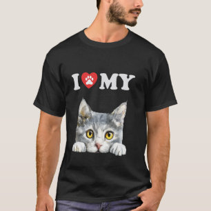 Camiseta Amo a mi gatito Burmilla Amante de gatos divertido